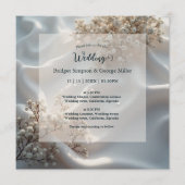 Elegant romantic babys breath floral wedding  einladung (Vorderseite)