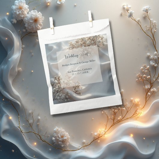 Elegant romantic babys breath floral wedding geschenktütchen