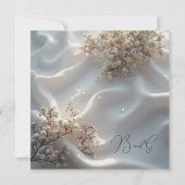 Elegant romantic babys breath floral wedding save the date (Rückseite)