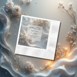 Elegant romantic babys breath floral wedding serviette