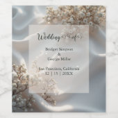 Elegant romantic babys breath floral wedding weinetikett (Einzelnes Label)