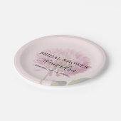 Elegant Romantic Blush Pink Floral Bridal Shower Pappteller (Schrägansicht)