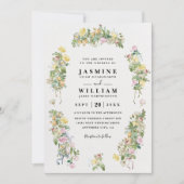 Elegant Romantic Bustling Flowers QR Code Wedding Einladung (Vorderseite)