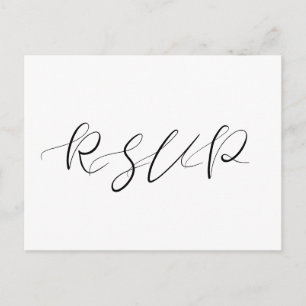 Elegant romantic calligraphy RSVP Postkarte