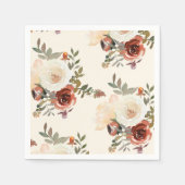 Elegant Romantic Fall Floral Red Wedding Serviette (Vorderseite)