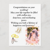Elegant Romantic Floral Wedding Congratulations Ca Postkarte (Vorderseite)