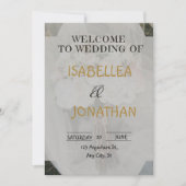 Elegant Romantic Floral Wedding Invitation Einladung (Vorderseite)