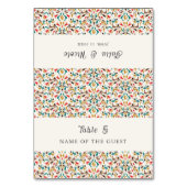 Elegant Romantic Floral Wreath Wedding Place Card Tischnummer (Vorderseite)