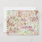 elegant romantic florals river chateau wedding RSVP karte (Rückseite)