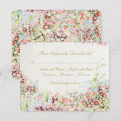 elegant romantic florals river chateau wedding RSVP karte (Vorne/Hinten)