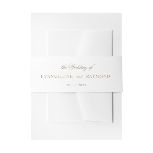 Elegant Romantic Gold Script Wedding Einladungsbanderole (Vorderseite Beispiel)