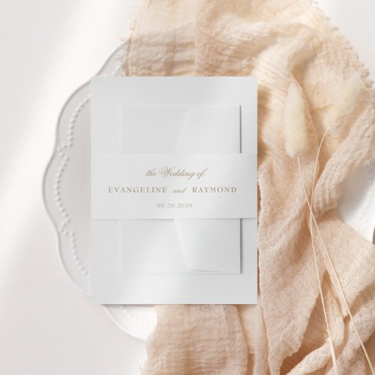 Elegant Romantic Gold Script Wedding Einladungsbanderole