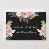 Elegant Romantic Handpainted Floral Wedding Save The Date (Rückseite)