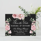 Elegant Romantic Handpainted Floral Wedding Save The Date (Stehend Vorderseite)