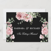 Elegant Romantic Handpainted Floral Wedding Save The Date (Rückseite)