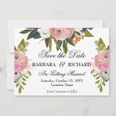 Elegant Romantic Handpainted Floral Wedding Save The Date (Vorderseite)