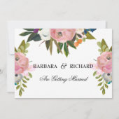 Elegant Romantic Handpainted Floral Wedding Save The Date (Rückseite)