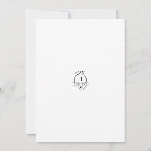 Elegant Romantic Monogram Classy Wedding Einladung (Rückseite)