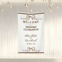 Elegant Romantic Ribbon Wedding Banner