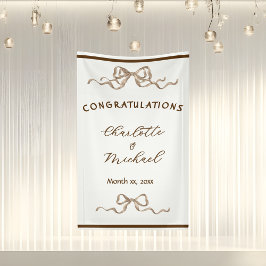 Elegant Romantic Ribbon Wedding Banner