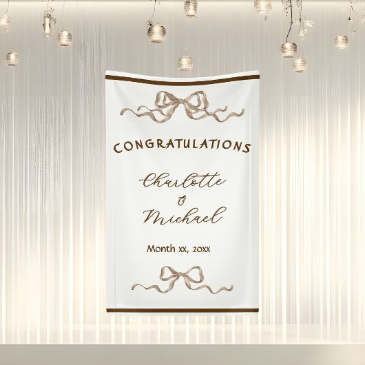 Elegant Romantic Ribbon Wedding Banner