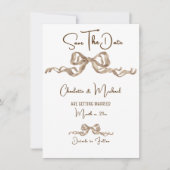 Elegant Romantic Ribbon Wedding Save The Date (Vorderseite)