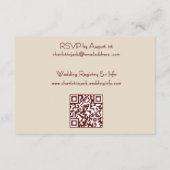 Elegant Romantic Rusty Rose Autumn Wedding Begleitkarte (Rückseite)