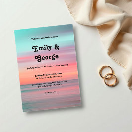 Elegant Romantic Sunset Blue Sky Beach Wedding Acryleinladungen