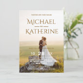 Elegant Romantic Wedding Invitation Einladung (Stehend Vorderseite)