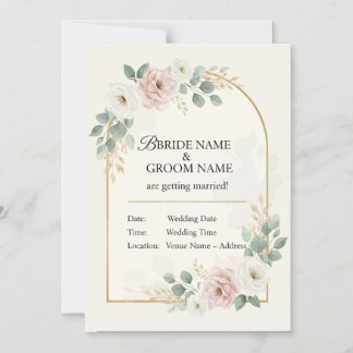 Elegant Romantic Wedding Invitation  Minimal Mode Magneteinladung