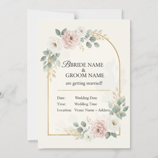Elegant Romantic Wedding Invitation  Minimal Mode Magneteinladung (Vorderseite)
