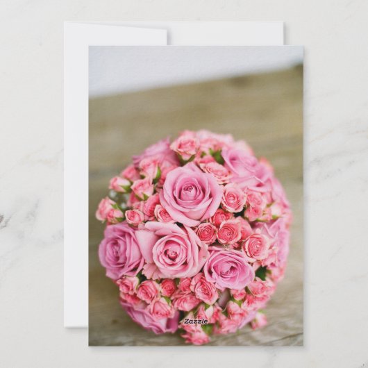 Elegant Romantic Wedding with Floral Ocean Einladung (Rückseite)