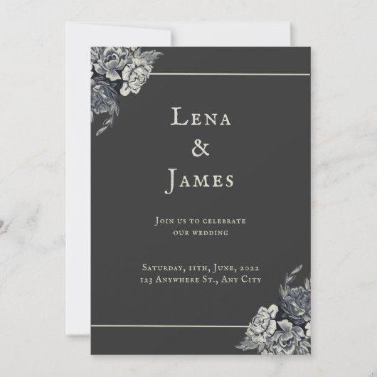 Elegant & romantisch Rosy Einladung (Vorderseite)