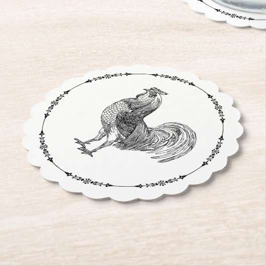 Elegant Rooster Untersetzer (angewinkelt)