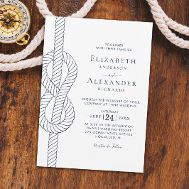 Elegant Rope Knot Nautical Wedding Einladung
