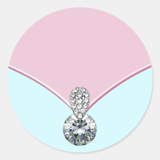 Elegant rosa Aquamarin Blue Diamond Stickers (Vorderseite)