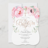 Elegant, rosa, Aquarell, Blütenfarben, Weihnachten Einladung (Vorderseite)