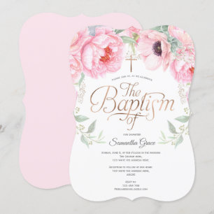Elegant, rosa, Aquarell, Blütenfarben, Weihnachten Einladung