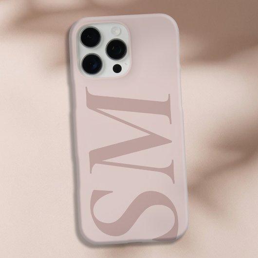 Elegant rosa Beige Bold Initial Monogram Case-Mate iPhone Hülle