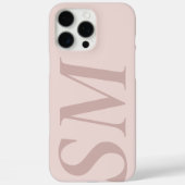 Elegant rosa Beige Bold Initial Monogram Case-Mate iPhone Hülle (Rückseite)