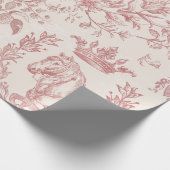 Elegant Rosa Beige Reittier Toile Geschenkpapier (Ecke)