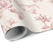Elegant Rosa Beige Reittier Toile Geschenkpapier (Rolleneckpunkt)