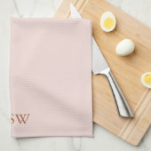 Elegant-Rosa-benutzerdefinierte Monogramm-Initiale Geschirrtuch (Viertel Falte)