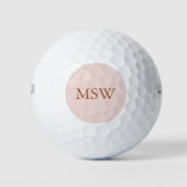 Elegant-Rosa-benutzerdefinierte Monogramm-Initiale Golfball (Vorderseite)