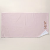 Elegant-Rosa-benutzerdefinierte Monogramm-Initiale Strandtuch (Vorderseite)