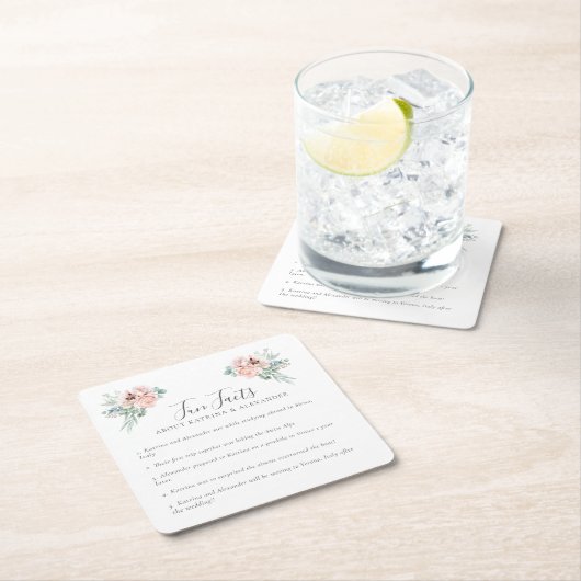 Elegant rosa Bläsergraue und weiße Fun Fakten Hoch Rechteckiger Pappuntersetzer (Vor Ort)