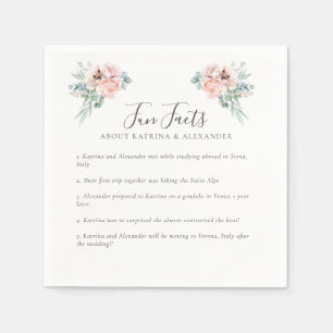 Elegant rosa Bläsergraue und weiße Fun Fakten Hoch Serviette
