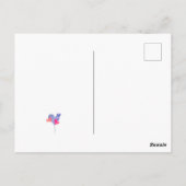 Elegant rosa blaue lila Ballons Herzminimalistisch Postkarte (Rückseite)