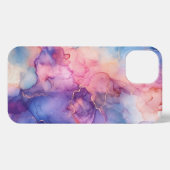 Elegant rosa blaue lila Handy Gehäuse gürtelgoldfa iPhone Hülle (Rückseite (Horizontal))