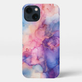 Elegant rosa blaue lila Handy Gehäuse gürtelgoldfa iPhone Hülle (Rückseite)